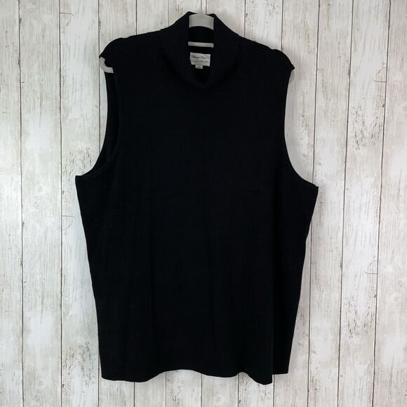 Whisper Knit By Louis Dell’Olio Sleeveless Turtleneck Sweater 3X Black - Picture 1 of 8